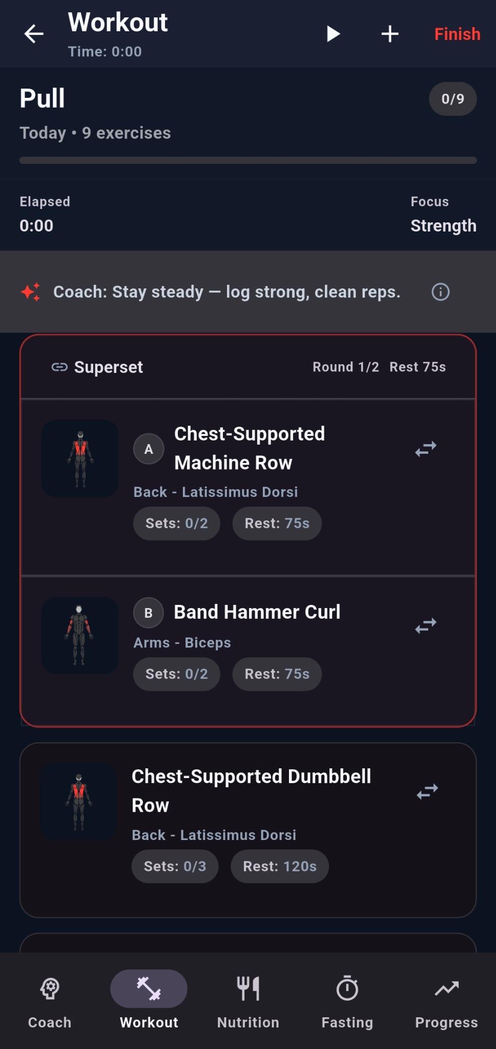 Corely superset screen